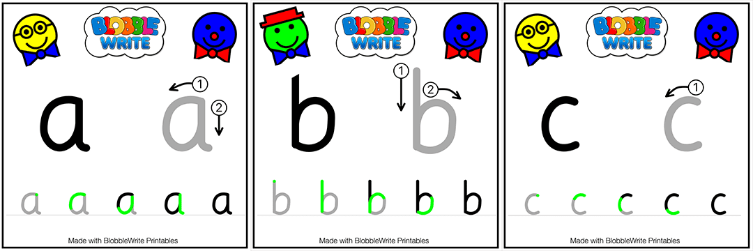 BlobbleWrite Printables Handwriting Worksheets